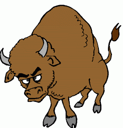 animal_buffalo cartoon bison wild west angry buffalo